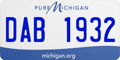 MI license plate DAB1932
