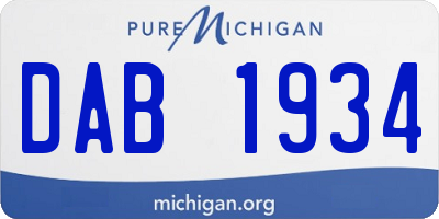 MI license plate DAB1934