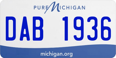 MI license plate DAB1936