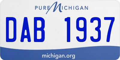 MI license plate DAB1937