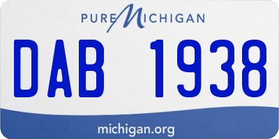 MI license plate DAB1938