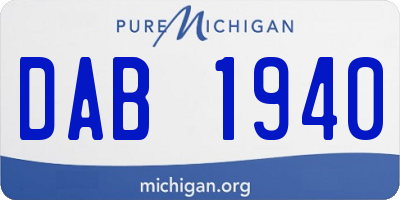 MI license plate DAB1940