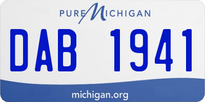 MI license plate DAB1941