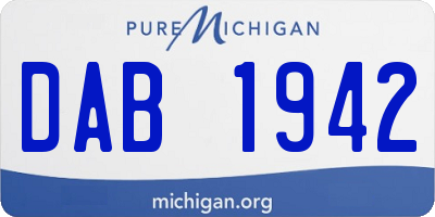 MI license plate DAB1942