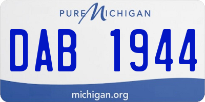 MI license plate DAB1944