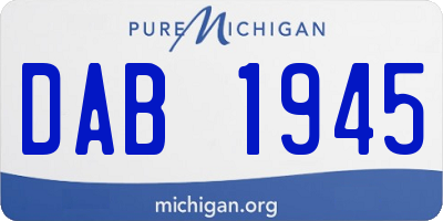 MI license plate DAB1945