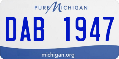 MI license plate DAB1947