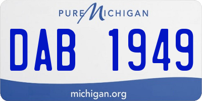 MI license plate DAB1949