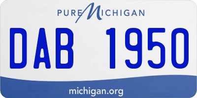 MI license plate DAB1950