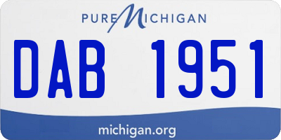 MI license plate DAB1951