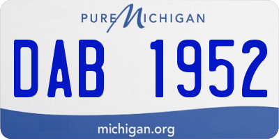 MI license plate DAB1952