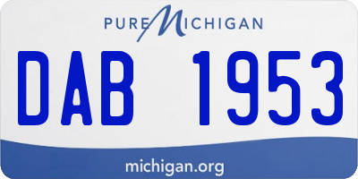 MI license plate DAB1953