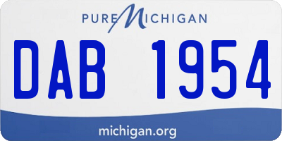 MI license plate DAB1954