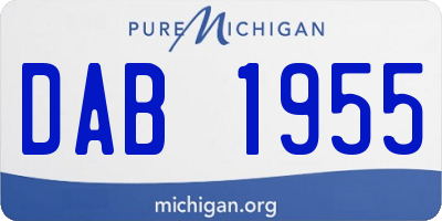 MI license plate DAB1955