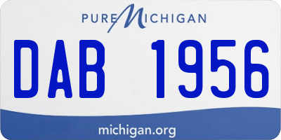 MI license plate DAB1956