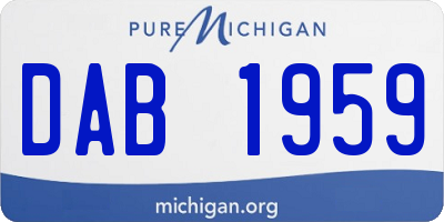 MI license plate DAB1959