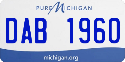 MI license plate DAB1960