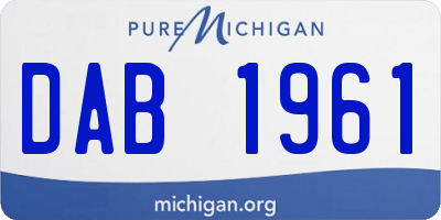 MI license plate DAB1961