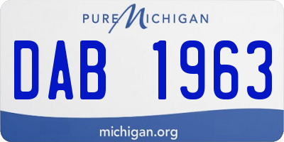 MI license plate DAB1963