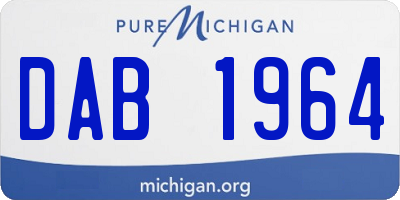 MI license plate DAB1964