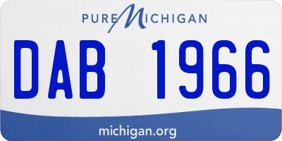 MI license plate DAB1966