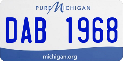 MI license plate DAB1968