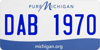 MI license plate DAB1970