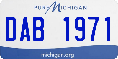 MI license plate DAB1971