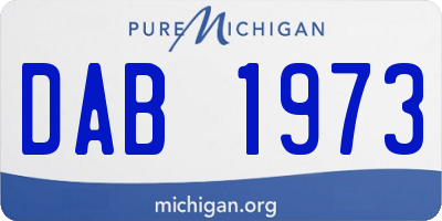 MI license plate DAB1973