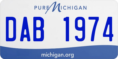 MI license plate DAB1974