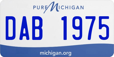 MI license plate DAB1975