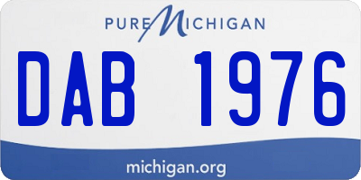 MI license plate DAB1976