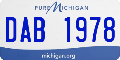 MI license plate DAB1978