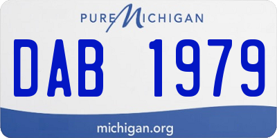 MI license plate DAB1979