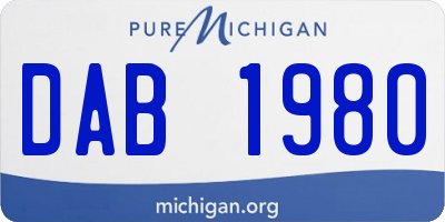 MI license plate DAB1980