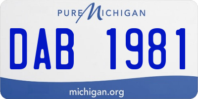 MI license plate DAB1981