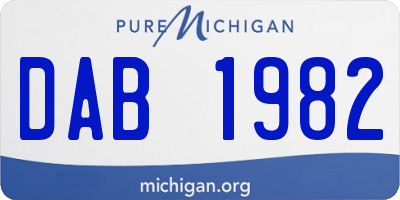 MI license plate DAB1982