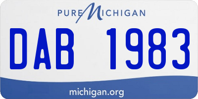 MI license plate DAB1983