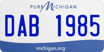 MI license plate DAB1985