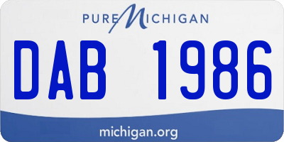 MI license plate DAB1986