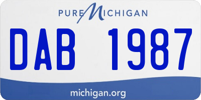 MI license plate DAB1987