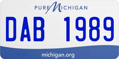 MI license plate DAB1989