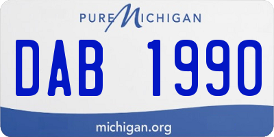 MI license plate DAB1990