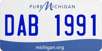 MI license plate DAB1991