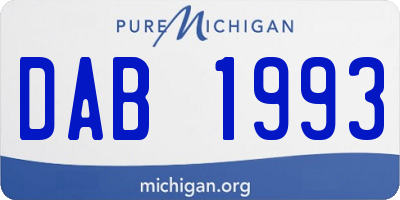 MI license plate DAB1993