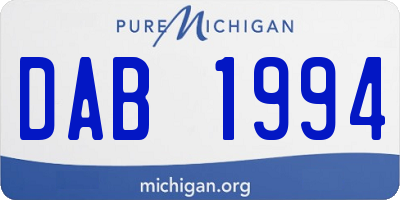 MI license plate DAB1994
