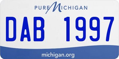 MI license plate DAB1997