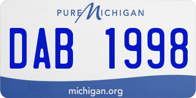 MI license plate DAB1998