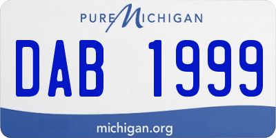 MI license plate DAB1999