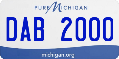 MI license plate DAB2000